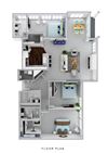 Villaggio on Yarrow Bay Apartments Rome 3D Floor Plan
